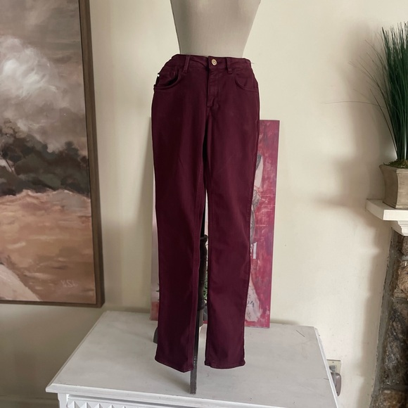 Zara Denim - Zara Burgundy Stretch Jeans